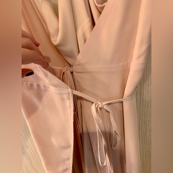Lulus Here's to Us Blush Pink High-Low Wrap Dress Size Large - Picture 8 of 10
